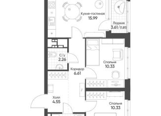 Продается 2-ком. квартира, 56.2 м2, Екатеринбург