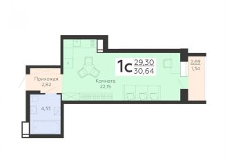 1-комнатная квартира на продажу, 30.6 м2, Воронеж, Покровская улица, 19