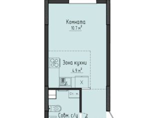 Продается квартира студия, 24.2 м2, село Первомайский, ЖК Город Оружейников, жилой комплекс Город Оружейников, 22