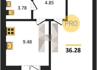 1-ком. квартира на продажу, 36.3 м2, Воронеж, улица Курчатова, 26Б, Советский район