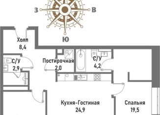 Продаю трехкомнатную квартиру, 73 м2, Москва, Рубцовско-Дворцовая улица, 4, район Сокольники