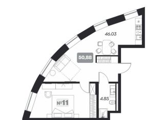 Продается 1-ком. квартира, 50.9 м2, Новосибирск, площадь Карла Маркса