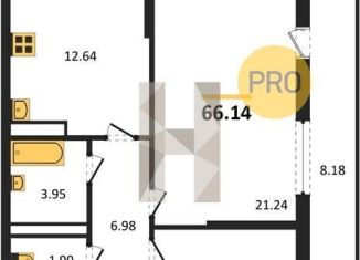 Продается двухкомнатная квартира, 66.1 м2, Воронеж, Центральный район, Московский проспект, 132