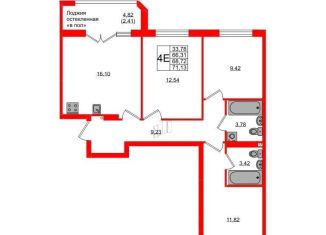 3-ком. квартира на продажу, 68.7 м2, Калининград, Ленинградский район, Артиллерийская улица