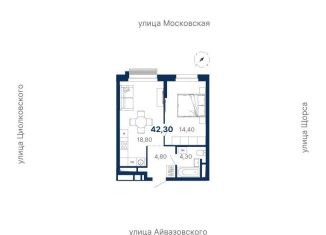 Продается однокомнатная квартира, 42.3 м2, Екатеринбург, метро Чкаловская, Московская улица, 249/2