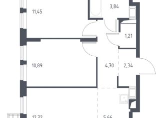 Продается 2-комнатная квартира, 52.6 м2, Московская область, Взлётная улица, 3