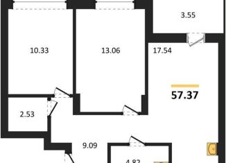 Продам двухкомнатную квартиру, 57.4 м2, Новосибирская область