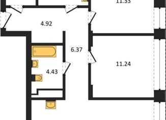 Продажа 2-комнатной квартиры, 67.1 м2, Новосибирск, Ленинградская улица, 342, метро Золотая Нива