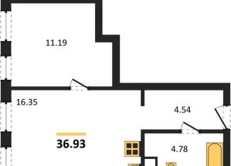 1-комнатная квартира на продажу, 36.9 м2, Новосибирская область, Ленинградская улица, 342