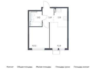 Продаю 1-комнатную квартиру, 32.7 м2, Москва, жилой комплекс Остафьево, к15