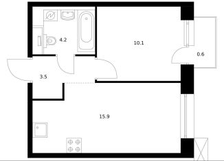 Продажа 1-комнатной квартиры, 34.3 м2, Санкт-Петербург, жилой комплекс Аэронавт, 1, Фрунзенский район