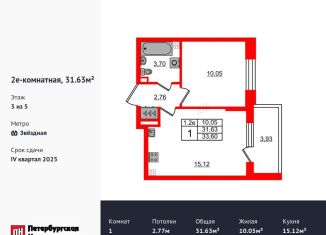 Продажа 1-ком. квартиры, 31.6 м2, Санкт-Петербург, Московский район