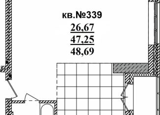 Квартира на продажу студия, 48.7 м2, Новосибирская область, Садовая улица, 17