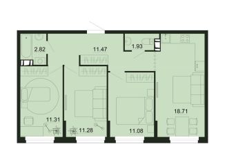 Продается 3-комнатная квартира, 68.6 м2, городской посёлок Дубровка