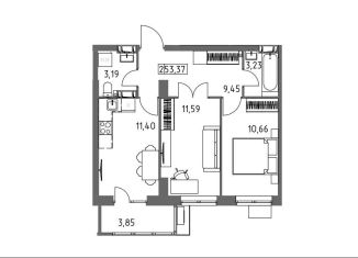 2-ком. квартира на продажу, 53.4 м2, Волгоград, Гомельская улица, 9