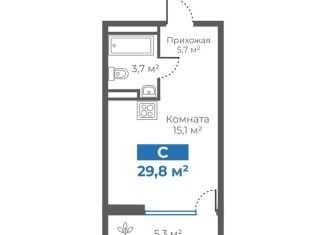 Квартира на продажу студия, 29.8 м2, Тюмень, Интернациональная улица, 199А