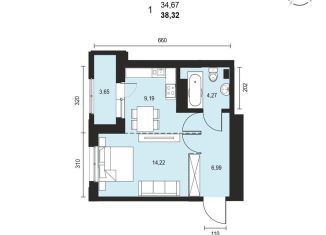 Продаю 1-ком. квартиру, 38.3 м2, Иркутская область