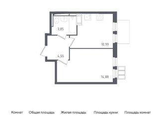 Продам 1-комнатную квартиру, 34.3 м2, Московская область, жилой комплекс Горки Парк, к3.1