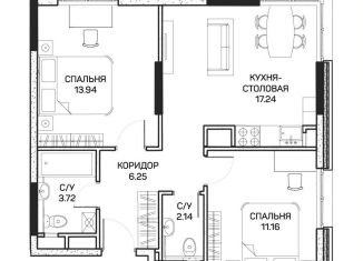 Продам 2-ком. квартиру, 54.6 м2, Москва, метро Бибирево, улица Корнейчука, 27