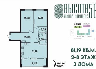 Продается двухкомнатная квартира, 81.2 м2, Калининград, Солдатская улица, 9к4