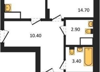 Двухкомнатная квартира на продажу, 58.7 м2, Воронеж, бульвар Содружества, 1, Железнодорожный район