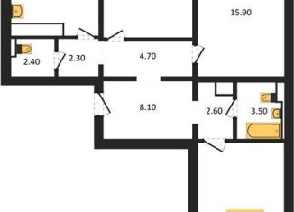 Трехкомнатная квартира на продажу, 89.3 м2, Воронеж, улица Загоровского, 13к2