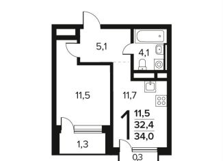 Продаю 1-комнатную квартиру, 34 м2, поселение Десёновское