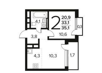 Продам 2-ком. квартиру, 35.1 м2, поселение Десёновское