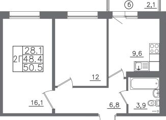 Продается 2-комнатная квартира, 50.5 м2, Иркутск, Октябрьский округ