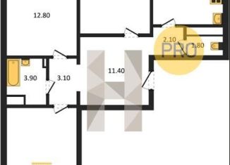 Продажа трехкомнатной квартиры, 83.1 м2, Воронеж, улица Шишкова, 140Б/6