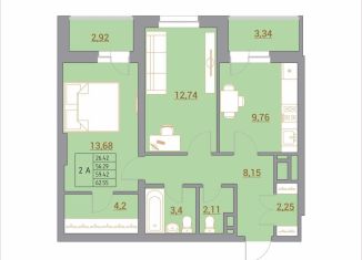 Продам 2-комнатную квартиру, 63.1 м2, Ростов-на-Дону, Тибетская улица, 1Вс3