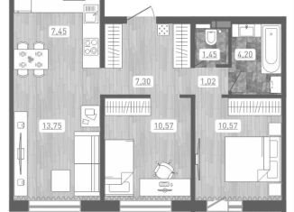 Продам 3-комнатную квартиру, 57.7 м2, Новосибирск, Кировский район, улица Петухова, с1