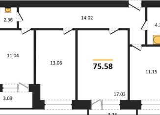 Продается 3-ком. квартира, 75.6 м2, Воронежская область