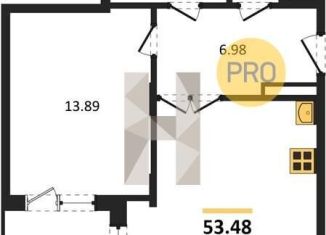 Продается 1-ком. квартира, 53.5 м2, Воронеж, улица Фёдора Тютчева, 105