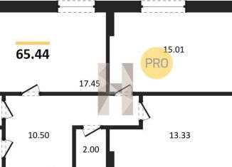 Продается 2-комнатная квартира, 65.4 м2, Воронеж, Донбасская улица, 25к2