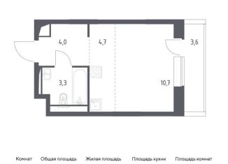 Квартира на продажу студия, 26.3 м2, Москва, ЗАО, жилой комплекс Верейская 41, 2.2