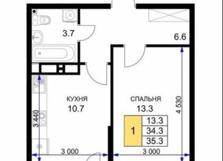 Продаю 1-ком. квартиру, 35 м2, Краснодарский край, улица имени Героя Ростовского, 8к5