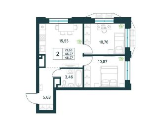 Продаю 2-ком. квартиру, 46.3 м2, Москва, ЮВАО