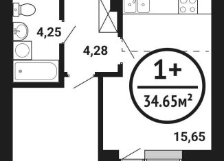 Продам 1-комнатную квартиру, 34.7 м2, Уфа, ЖК Цветы Башкирии