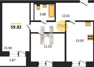 Продаю 2-ком. квартиру, 60 м2, Новосибирская область