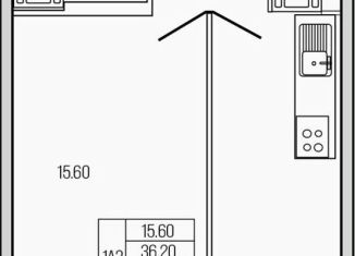 Продается 1-ком. квартира, 39.6 м2, Ленинградская область