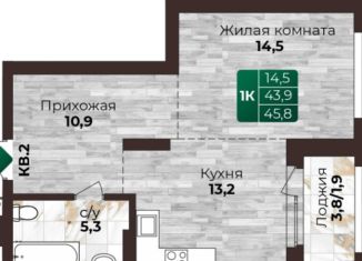 1-ком. квартира на продажу, 45.8 м2, Алтайский край, 6-я Нагорная улица, 15Г/12