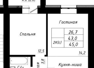 Продажа 2-комнатной квартиры, 45 м2, Барнаул