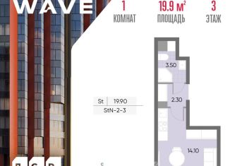 Квартира на продажу студия, 19.9 м2, Москва, район Москворечье-Сабурово