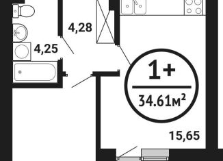 Продажа 1-комнатной квартиры, 34.6 м2, Уфа, ЖК Цветы Башкирии