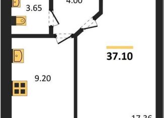 Однокомнатная квартира на продажу, 37.1 м2, село Осиново, улица Гагарина, 11Г