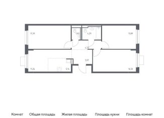 Продаю 3-ком. квартиру, 80 м2, село Ям, жилой комплекс Прибрежный Парк, 10.2