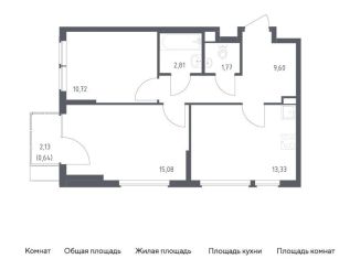 Продается 2-ком. квартира, 54 м2, Москва, жилой комплекс Остафьево, к22