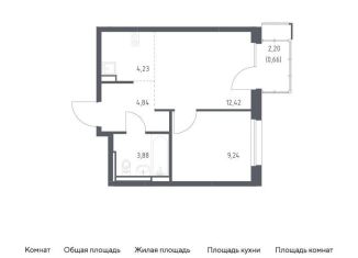 Продажа 1-ком. квартиры, 35.3 м2, Московская область, жилой комплекс Прибрежный Парк, 7.2