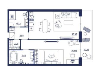 Продается квартира студия, 87.5 м2, посёлок городского типа Никита